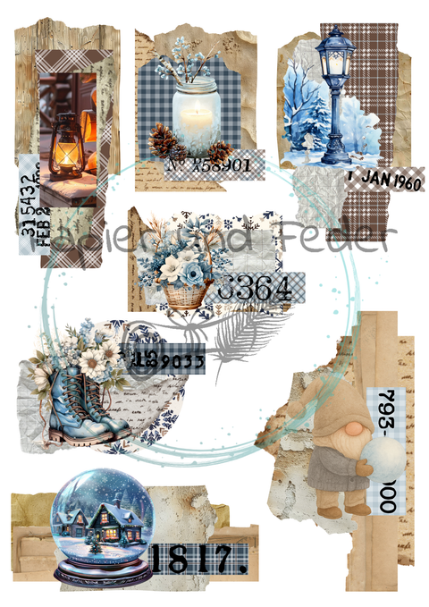 Hyggetid "Winter" // Label- & Ephemera-Set // Papier & Feder // 10 Seiten // einseitig bedruckt // 160 g/m²