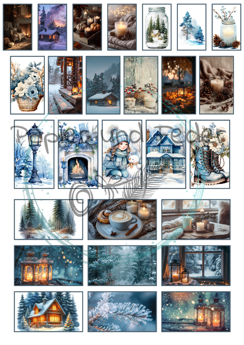 Hyggetid "Winter" // Label- & Ephemera-Set // Papier & Feder // 10 Seiten // einseitig bedruckt // 160 g/m²