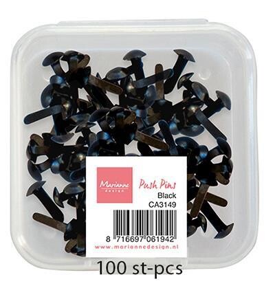 Mini Brads - 3 mm - schwarz - 100 Stück