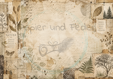 Designpapier "Waldspaziergang" // 12 Blatt // DIN A 4 // einseitig bedruckt