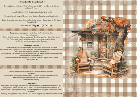 Designpapier Hyggetid "Herbst" // 12 Seiten // DIN A 4 // einseitig bedruckt // 110 g/m²