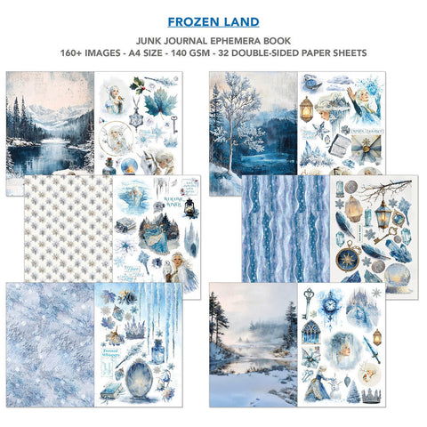 Junk Journal Ephemera Book "Frozen Land" // Ciao Bella // 32 Seiten
