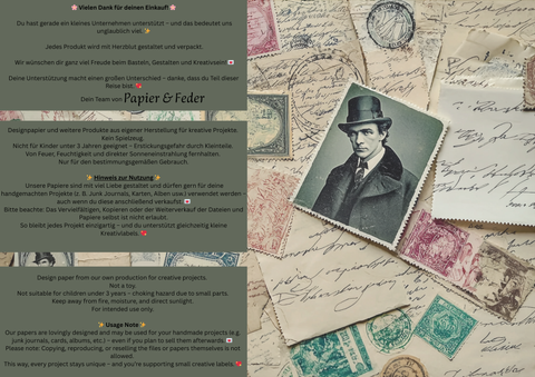 Designpapier "Den Tätern auf der Spur" // 8 Blatt // DIN A 4 // doppelseitig bedruckt // 110 g/m²