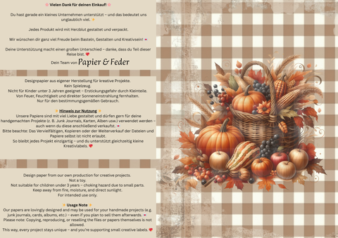 Hyggetid "Herbst" // Extraset // Papier & Feder // 8 Seiten // einseitig bedruckt // 160 g/m²