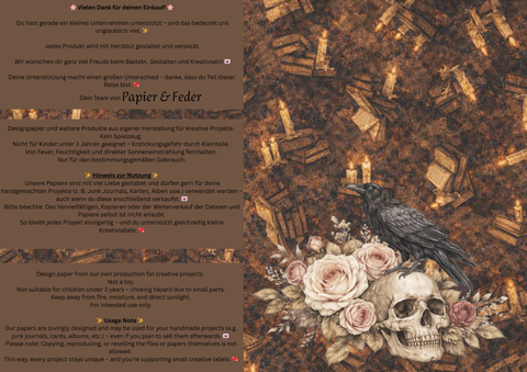 Designpapier "Dunkle Geheimnisse" // 8 Blatt // DIN A 4 // doppelseitig bedruckt // 110 g/m²