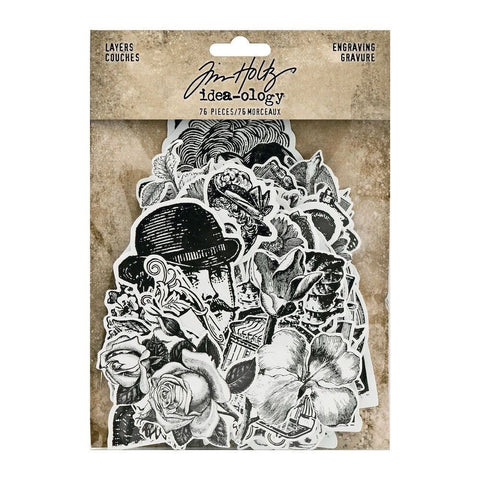 Tim Holtz // Ephemera Pack "Engraving" // 78 pieces