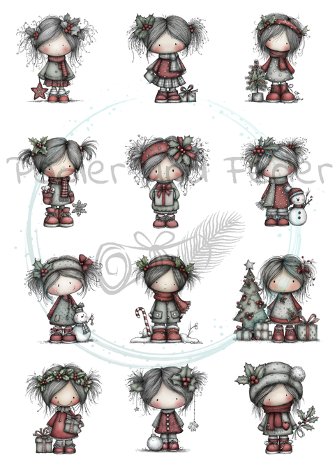 36 Die Cuts "X-Mas Püppis" // verschiedene Größen // 200g/m²