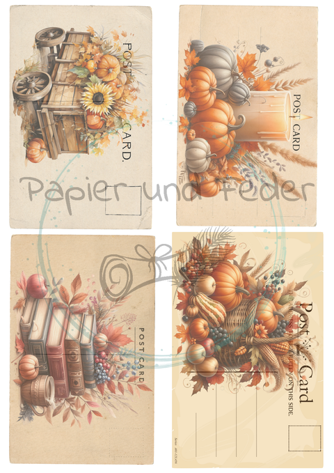 Hyggetid "Herbst" // Label- & Ephemera-Set // Papier & Feder // 10 Seiten // einseitig bedruckt // 160 g/m²