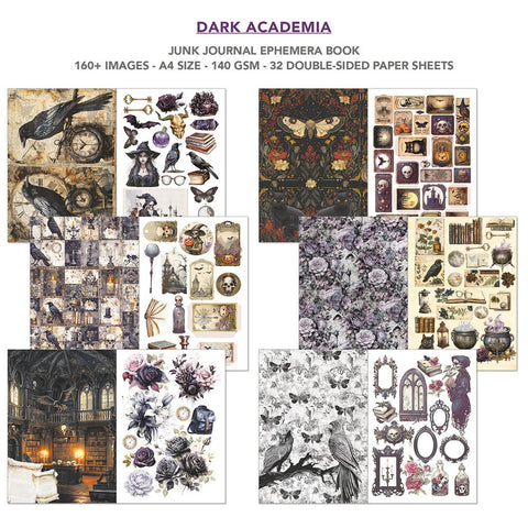 Junk Journal Ephemera Book "Dark Academia" // Ciao Bella // 32 Seiten