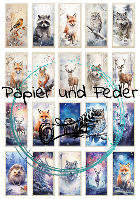 "Winter Woodlands" // Ephemera & Label Set // Papier & Feder // 12 Seiten // einseitig bedruckt