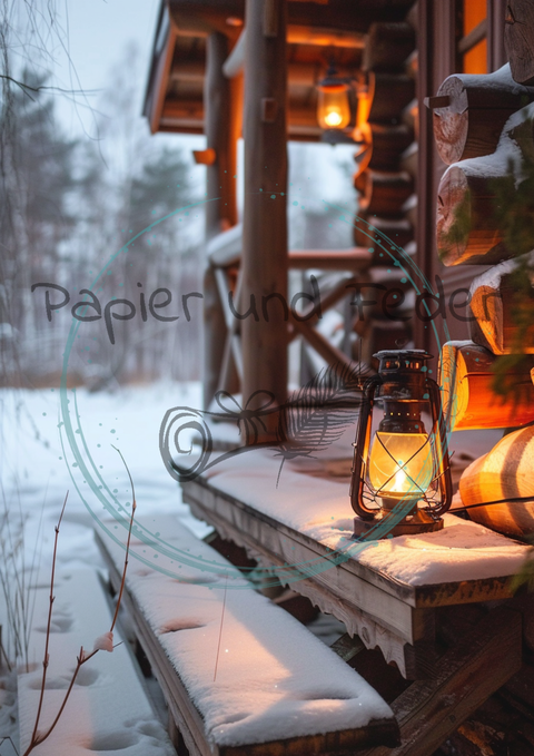 Kartenset zum Papierset Hyggetid "Winter" // 24 Stück //2 verschiedene Größen // 200g/m²