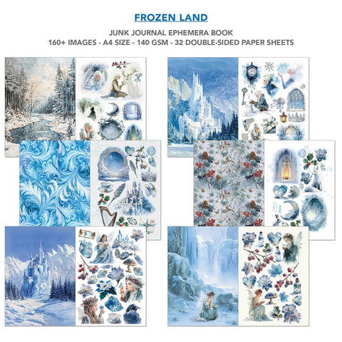 Junk Journal Ephemera Book "Frozen Land" // Ciao Bella // 32 Seiten