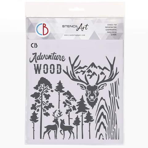 Texture Stencil // 20x20cm Deers // Ciao Bella
