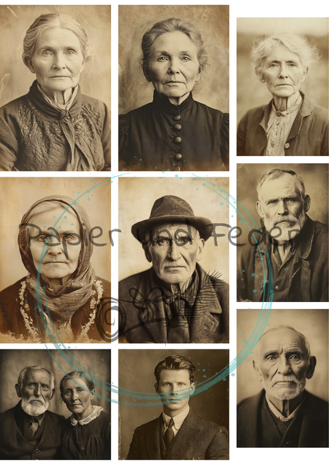 8 Seiten "Portraits 2" // Papier & Feder // 200 g/m² // zum selber ausschneiden