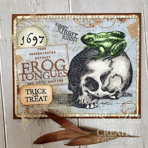 "Halloween Frogs" // Creative Expressions Stamp A 5 // Sam Poole 