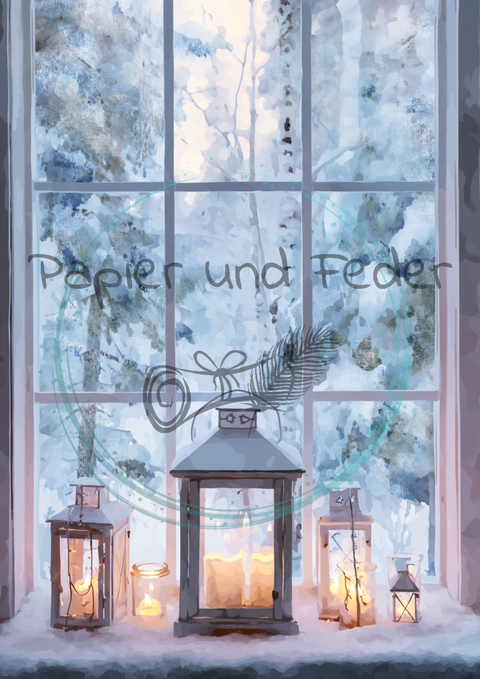 Kartenset zum Papierset Hyggetid "Winter" // 24 Stück //2 verschiedene Größen // 200g/m²