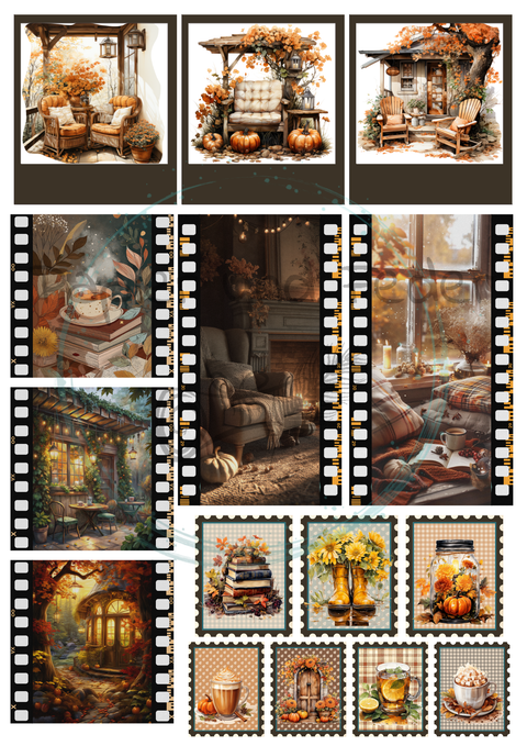 Hyggetid "Herbst" // Label- & Ephemera-Set // Papier & Feder // 10 Seiten // einseitig bedruckt // 160 g/m²