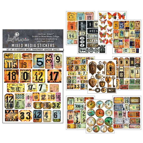 VORBESTELLUNG! "Scratched Labels" // Mixed Media Stickers // 10 Blatt // Ciao Bella