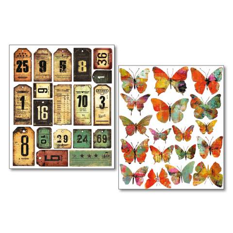 VORBESTELLUNG! "Scratched Labels" // Mixed Media Stickers // 10 Blatt // Ciao Bella