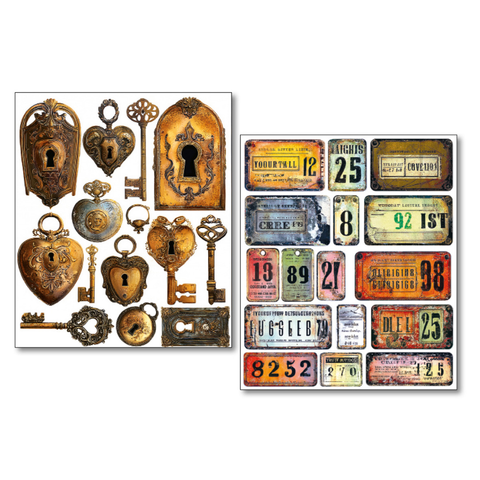 VORBESTELLUNG! "Scratched Labels" // Mixed Media Stickers // 10 Blatt // Ciao Bella