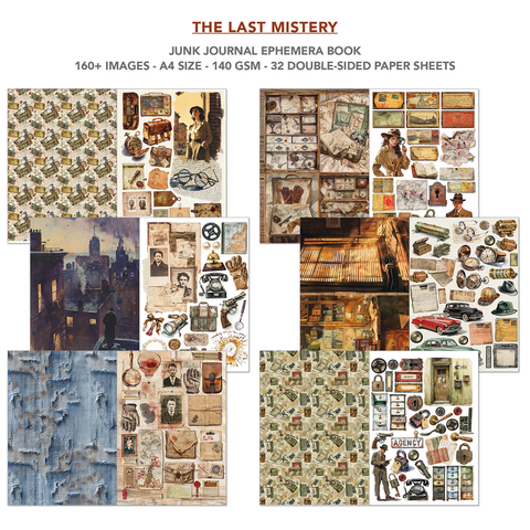 Junk Journal Ephemera Book "The Last Mystery" // Ciao Bella // 32 Seiten