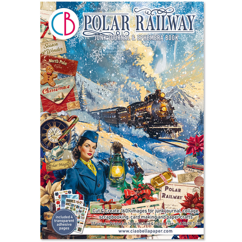 Junk Journal Ephemera Book "Polar Railway" // Ciao Bella // 32 Seiten