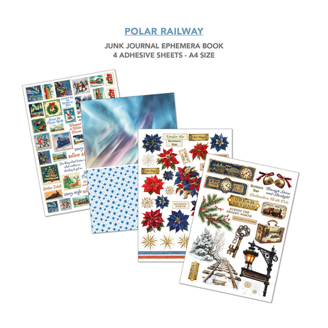 Junk Journal Ephemera Book "Polar Railway" // Ciao Bella // 32 Seiten