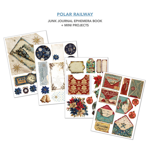 Junk Journal Ephemera Book "Polar Railway" // Ciao Bella // 32 Seiten