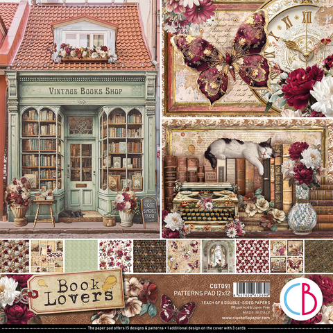 VORBESTELLUNG! "Book Lovers" // Ciao Bella // 12 x 12 Basic Paper Pad (Pattern)