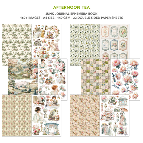 VORBESTELLUNG! Junk Journal Ephemera Book "Afternoon Tea" // Ciao Bella // 32 Seiten