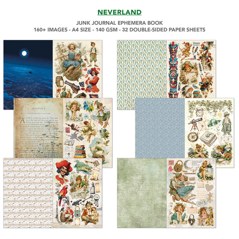 VORBESTELLUNG! Junk Journal Ephemera Book "Neverland" // Ciao Bella // 32 Seiten