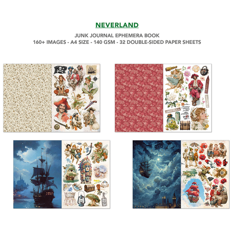 VORBESTELLUNG! Junk Journal Ephemera Book "Neverland" // Ciao Bella // 32 Seiten