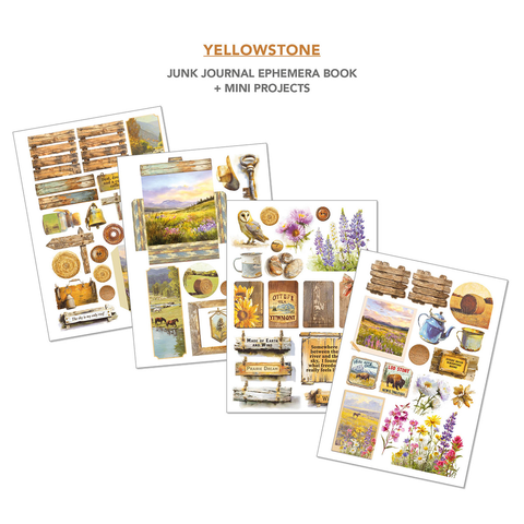 VORBESTELLUNG! Junk Journal Ephemera Book "Yellowstone" // Ciao Bella // 32 Seiten