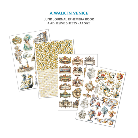 VORBESTELLUNG! Junk Journal Ephemera Book "A walk in Venice" // Ciao Bella // 32 Seiten