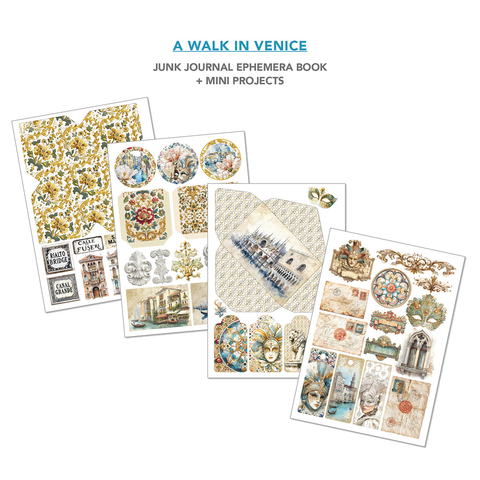 VORBESTELLUNG! Junk Journal Ephemera Book "A walk in Venice" // Ciao Bella // 32 Seiten