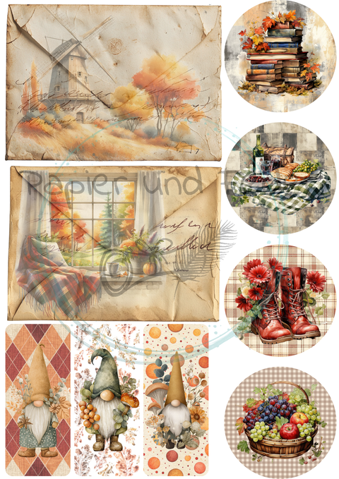 Hyggetid "Herbst" // Label- & Ephemera-Set // Papier & Feder // 10 Seiten // einseitig bedruckt // 160 g/m²