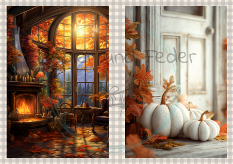 Motivpapier Hyggetid "Herbst" // 6 Seiten // DIN A 4 // einseitig bedruckt // 160 g/m²