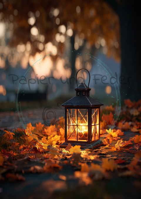 Kartenset zum Papierset Hyggetid"Herbst" // 24 Stück //2 verschiedene Größen // 200g/m²