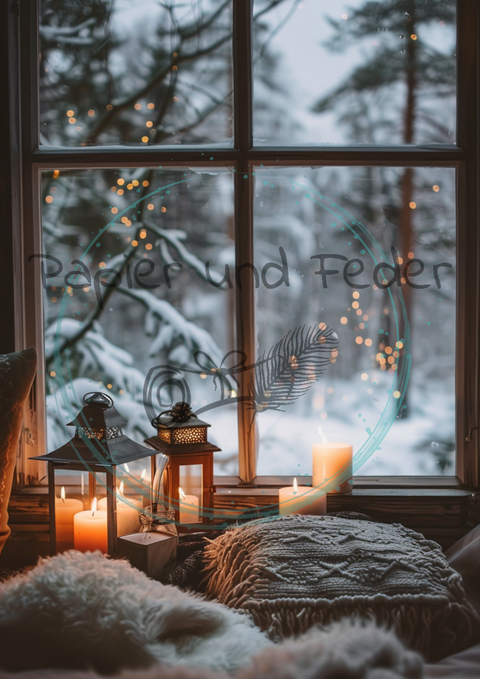 Kartenset zum Papierset Hyggetid "Winter" // 24 Stück //2 verschiedene Größen // 200g/m²