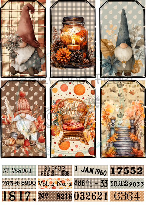 Hyggetid "Herbst" // Label- & Ephemera-Set // Papier & Feder // 10 Seiten // einseitig bedruckt // 160 g/m²