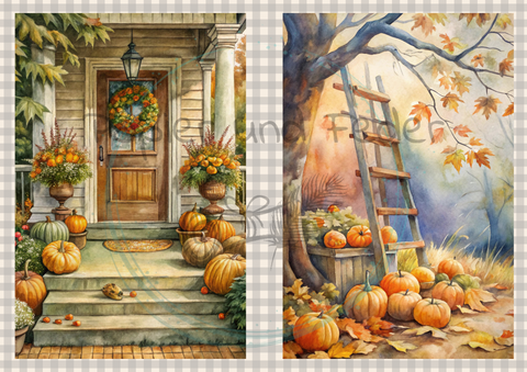 Motivpapier Hyggetid "Herbst" // 6 Seiten // DIN A 4 // einseitig bedruckt // 160 g/m²