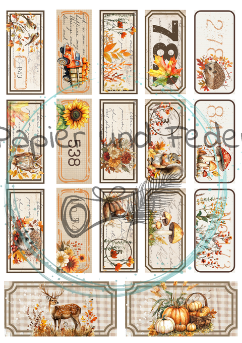 "Hallo Herbst" // Ephemera & Label Set // Papier & Feder // 12 Seiten // einseitig bedruckt