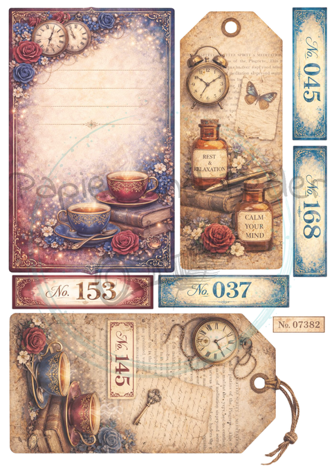 "Spuren der Zeit" // Label- & Ephemera-Set // Papier & Feder // 7 Seiten // einseitig bedruckt // 160 g/m²