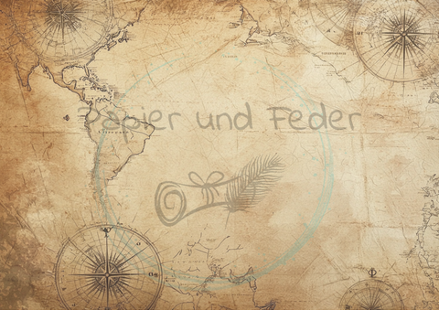 Designpapier "Reiselust" // 8 Blatt // DIN A 4 // doppelseitig bedruckt // 110 g/m²