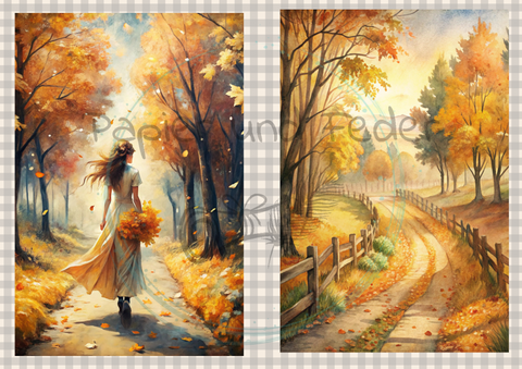 Motivpapier Hyggetid "Herbst" // 6 Seiten // DIN A 4 // einseitig bedruckt // 160 g/m²
