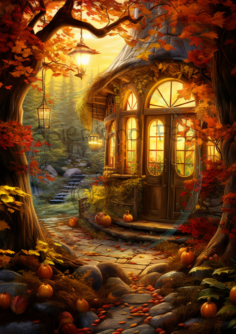 Kartenset zum Papierset Hyggetid"Herbst" // 24 Stück //2 verschiedene Größen // 200g/m²