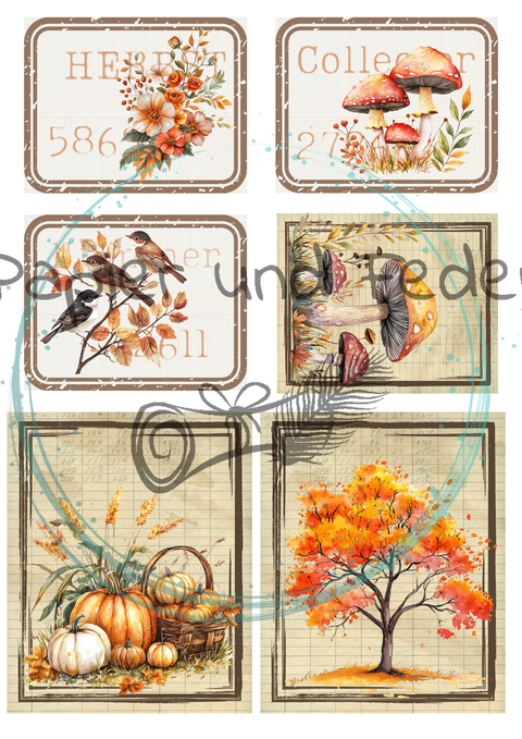 "Hallo Herbst" // Ephemera & Label Set // Papier & Feder // 12 Seiten // einseitig bedruckt