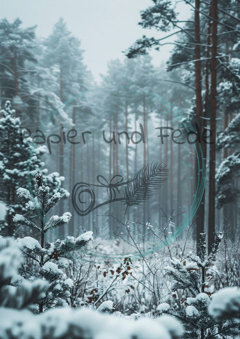 Kartenset zum Papierset Hyggetid "Winter" // 24 Stück //2 verschiedene Größen // 200g/m²