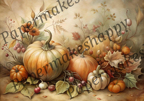 "Autumn & Pumpkins" // Papermakeshappy // 12 Blatt Designpapier // doppelseitig bedruckt