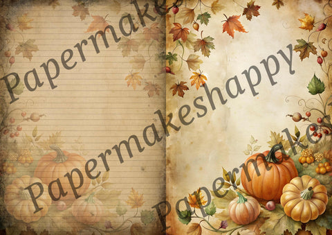 "Autumn &amp; Pumpkins" // Papermakeshappy // 12 sheets of design paper // printed on both sides